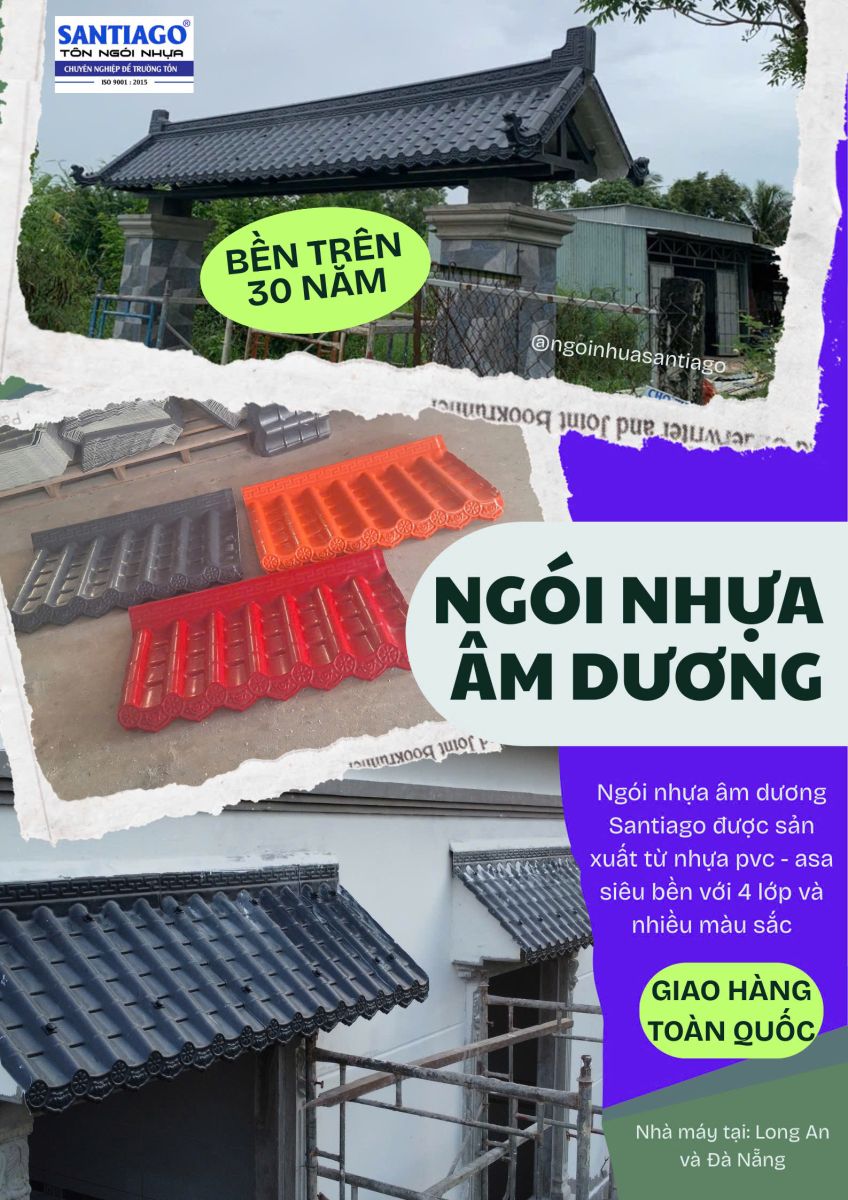 công trình lợp ngói nhựa âm dương