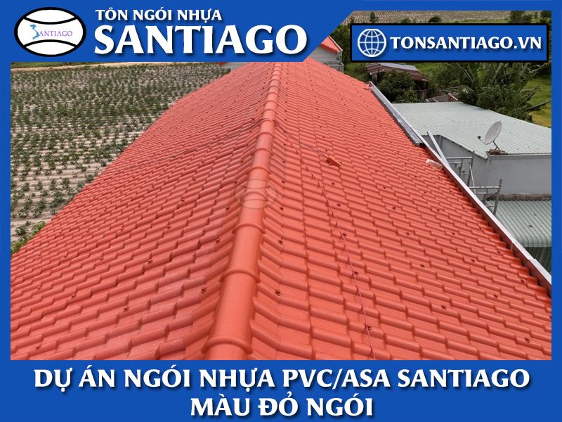 tôn nhựa giả ngói màu đỏ ngói pvc asa
