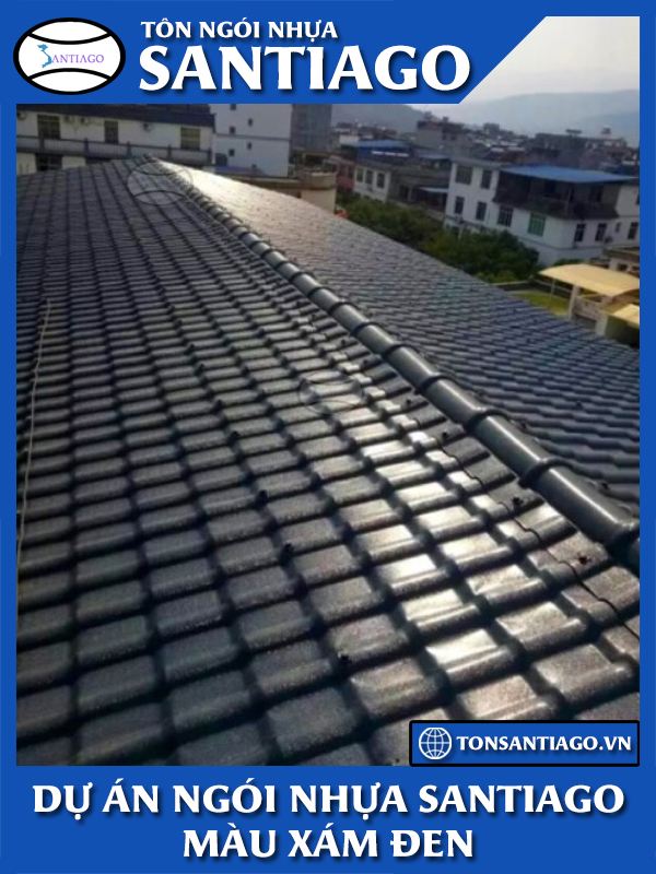 dự án ngói nhựa pvc asa màu xám đen
