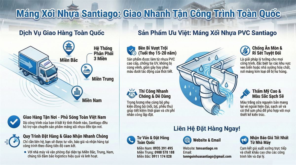 máng xối nhựa pvc giao hàng tận nơi