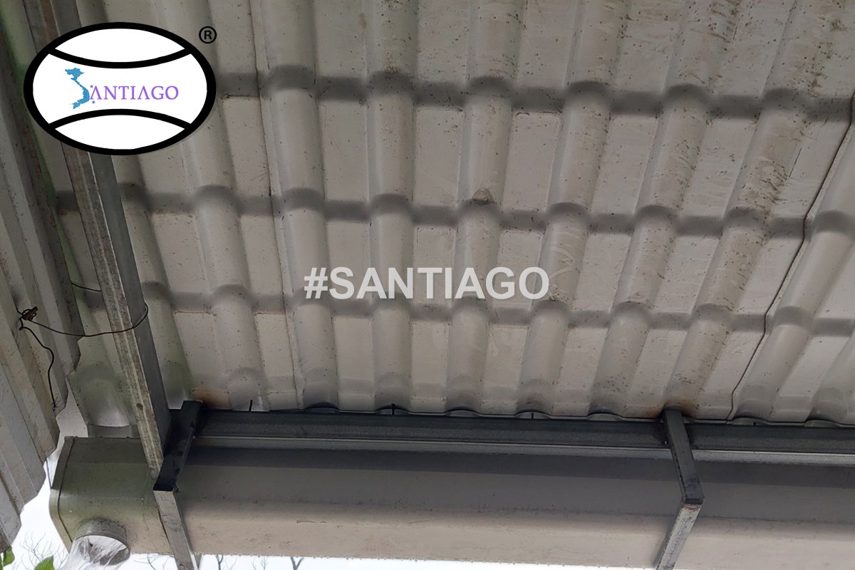Công trình thực tế: máng xối nhựa PVC lắp dưới mép mái tôn