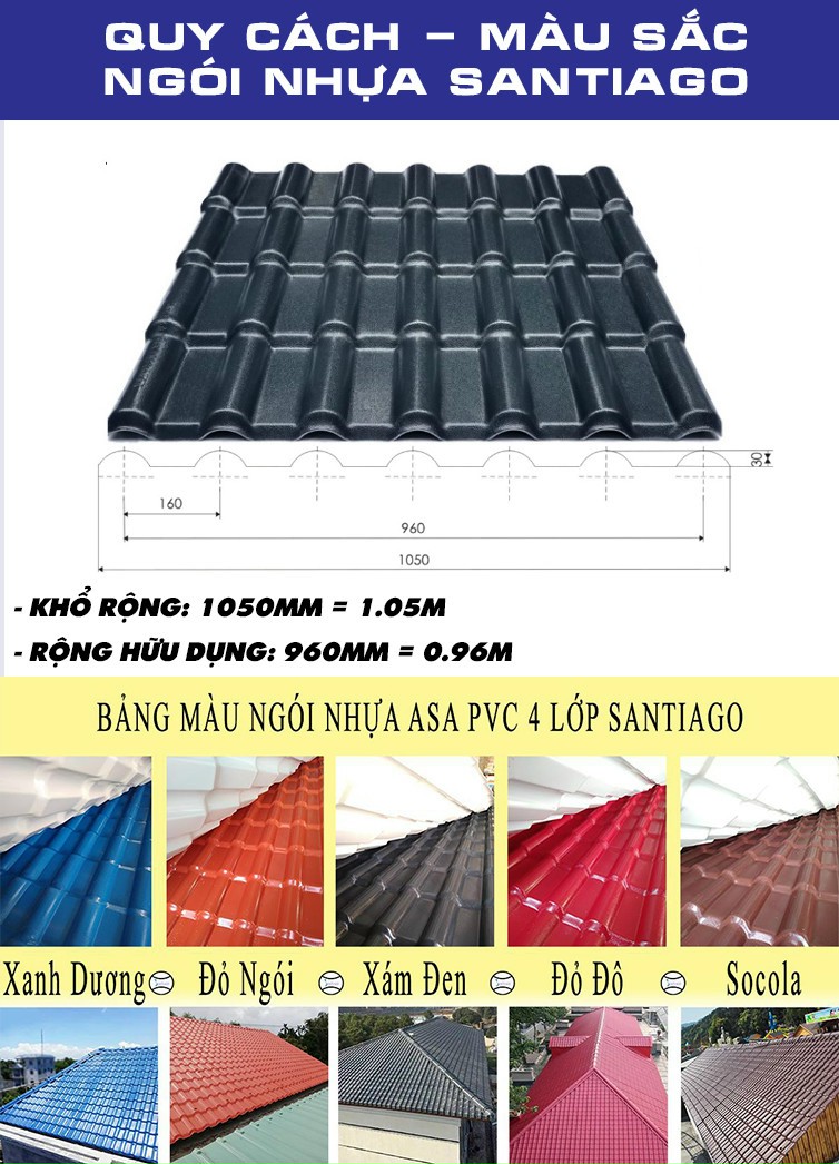 màu sắc tôn giả ngói tôn sóng ngói