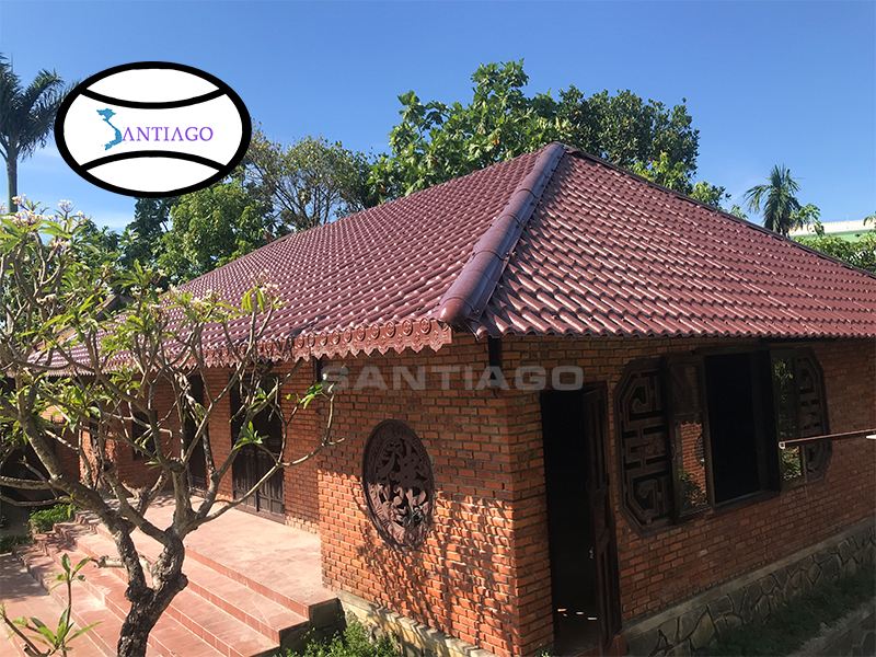 ngói nhựa pvc asa santiago màu socola