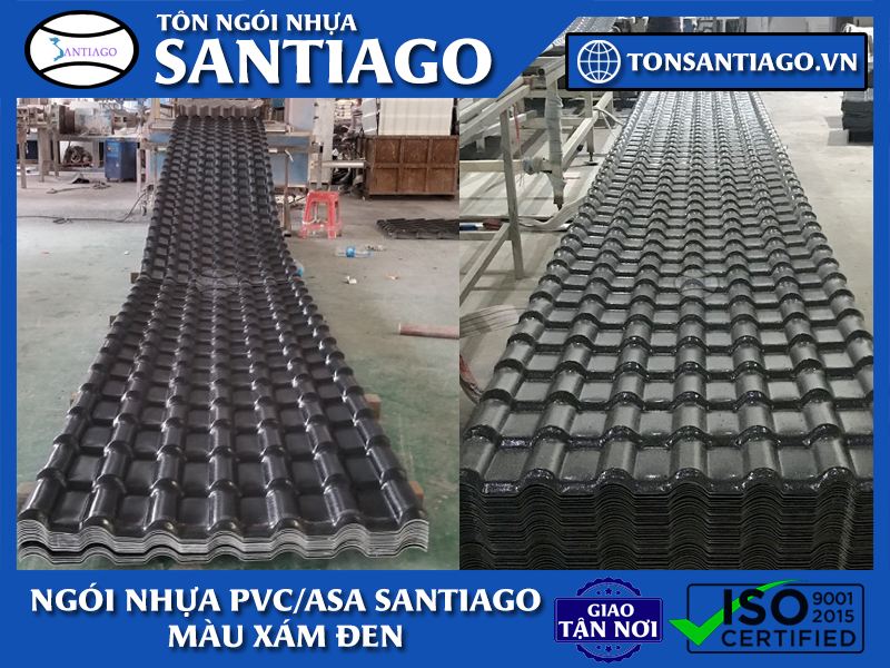 ngói nhựa mài xám đen