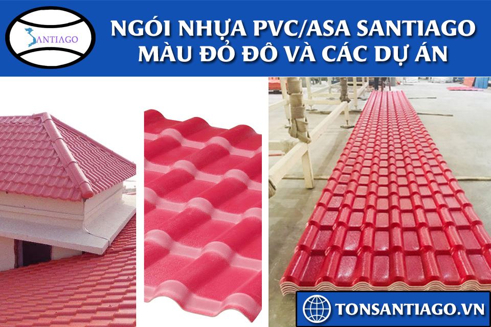 ngói nhưa pvc asa màu đỏ đô