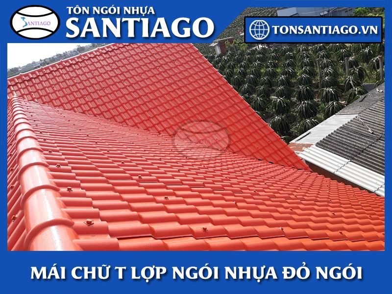ngói nhựa pvc asa santiago màu đỏ ngói