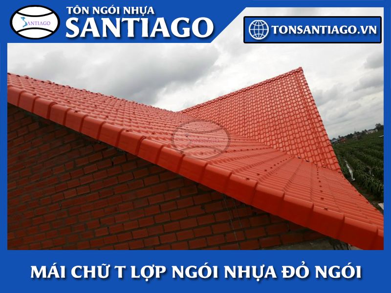 ngói nhựa pvc asa santiago màu đỏ ngói