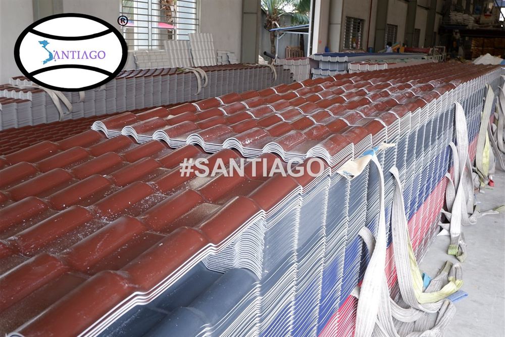 Tấm ngói nhựa PVC ASA Santiago tại nhà máy