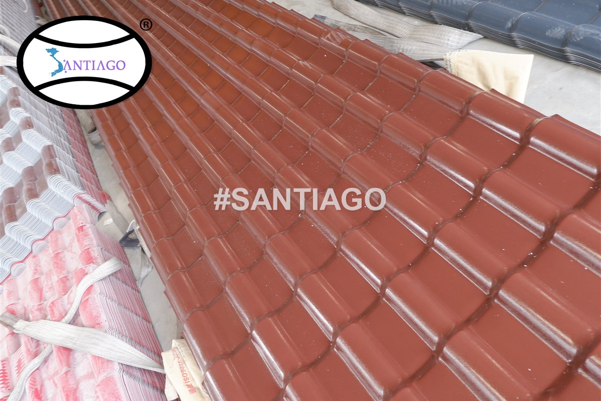 Tấm ngói nhựa PVC ASA Santiago tại nhà máy