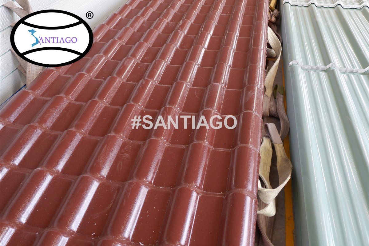Tấm ngói nhựa PVC ASA Santiago tại nhà máy