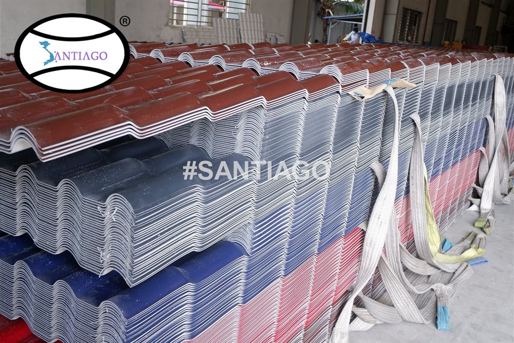 Tấm ngói nhựa PVC ASA Santiago tại nhà máy