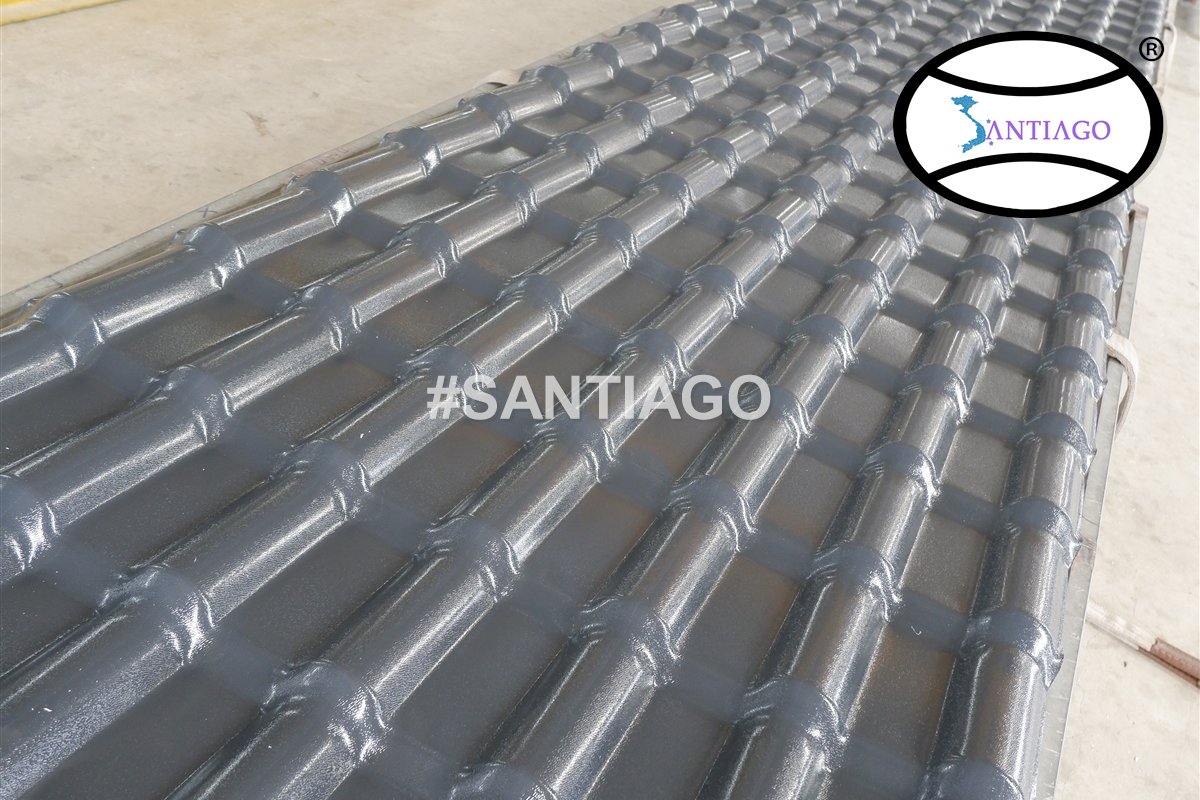 Tấm ngói nhựa PVC ASA Santiago tại nhà máy