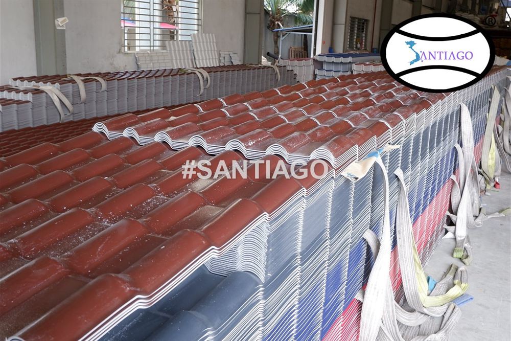 Tấm ngói nhựa PVC ASA Santiago tại nhà máy
