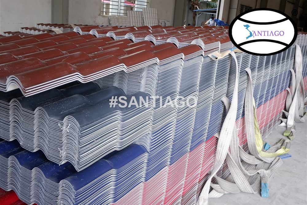 Tấm ngói nhựa PVC ASA Santiago tại nhà máy