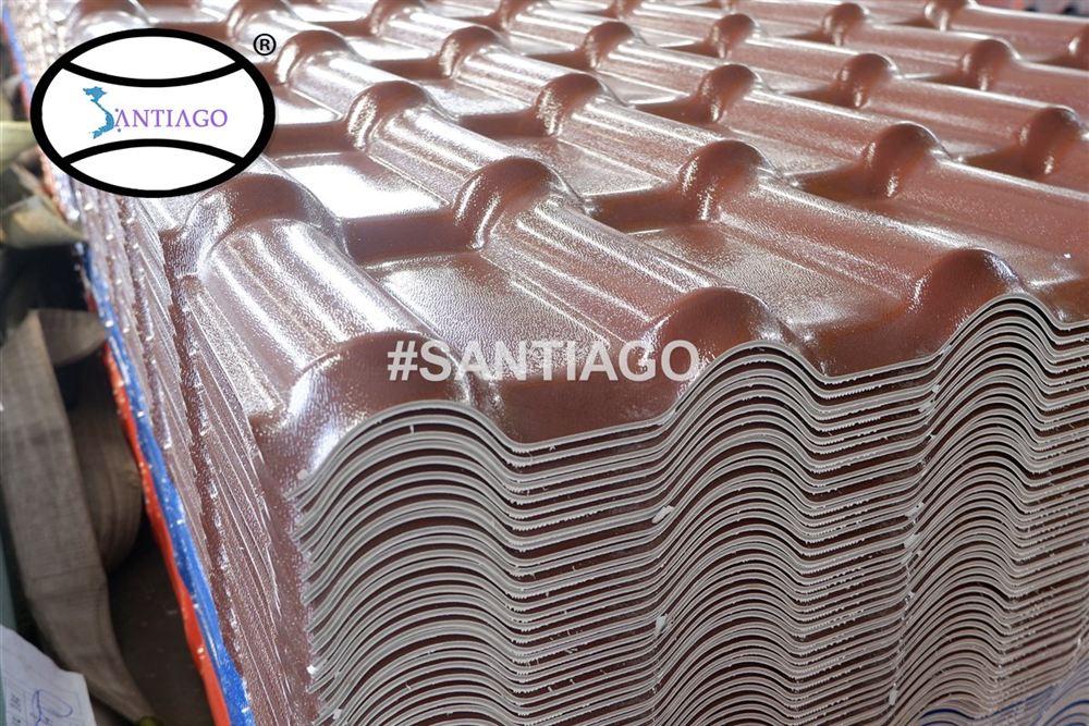 Tấm ngói nhựa PVC ASA Santiago tại nhà máy