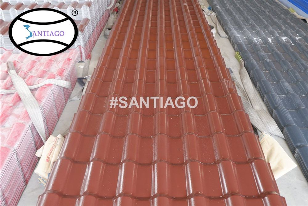 Tấm ngói nhựa PVC ASA Santiago tại nhà máy