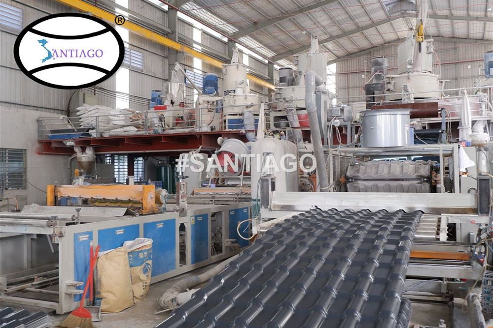 Tấm ngói nhựa PVC ASA Santiago tại nhà máy