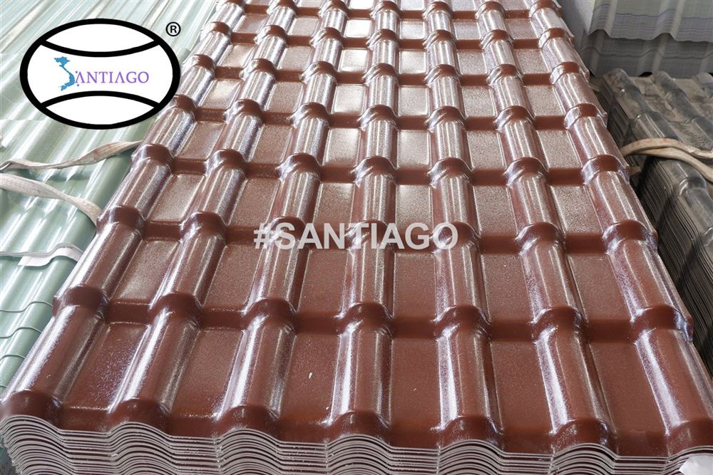 Tấm ngói nhựa PVC ASA Santiago tại nhà máy