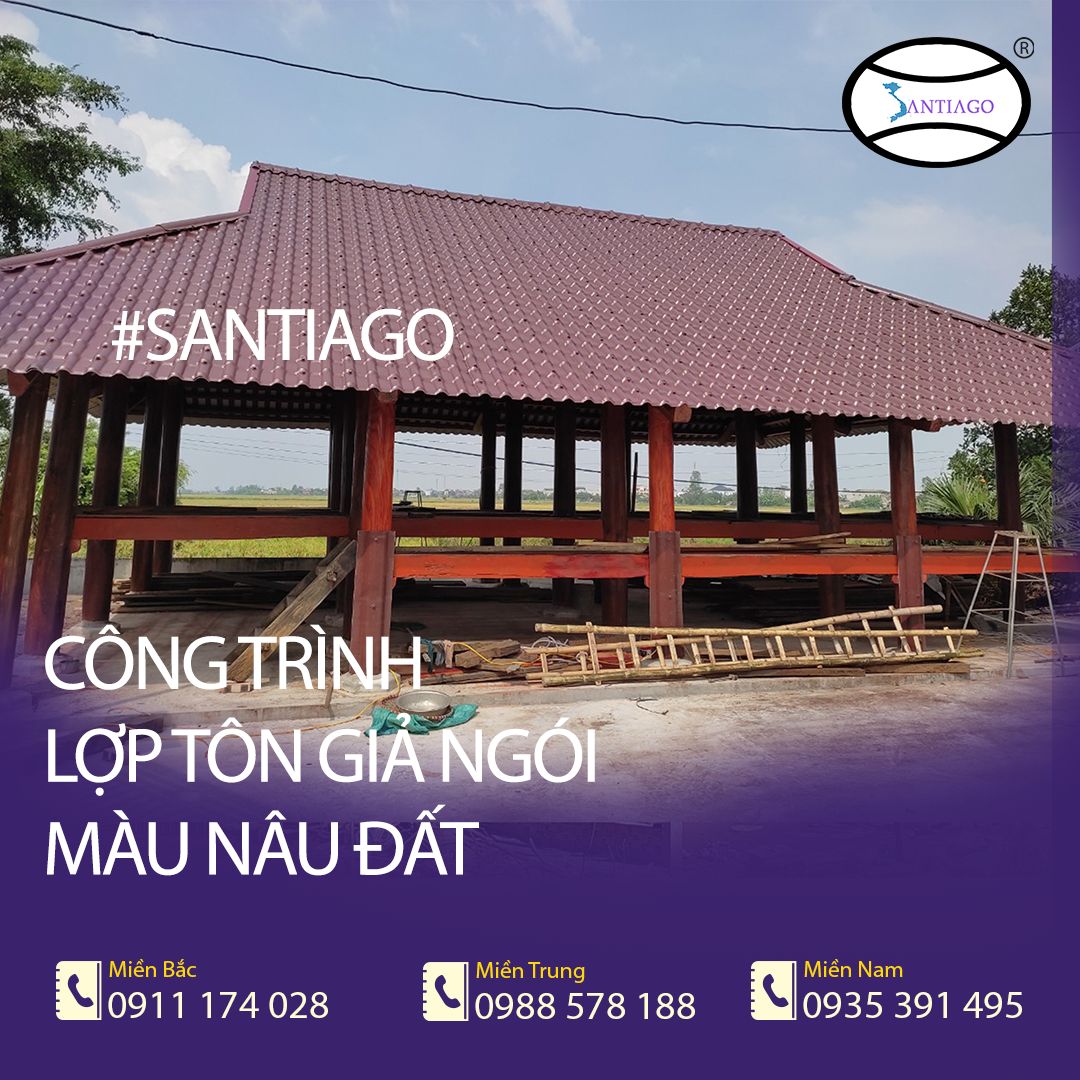 tôn giả ngói màu nâu 