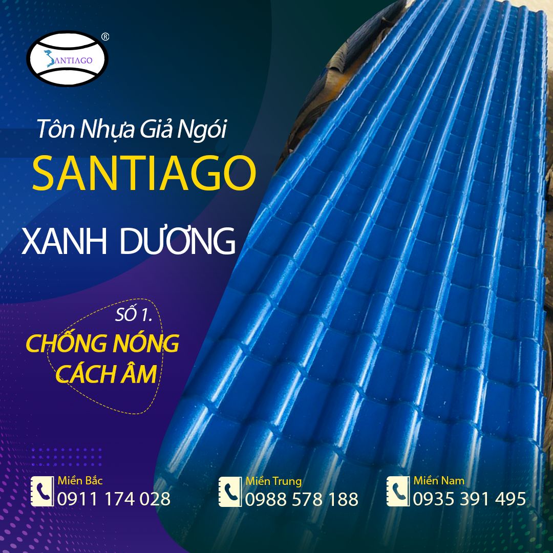 tôn giả ngói màu xanh dương