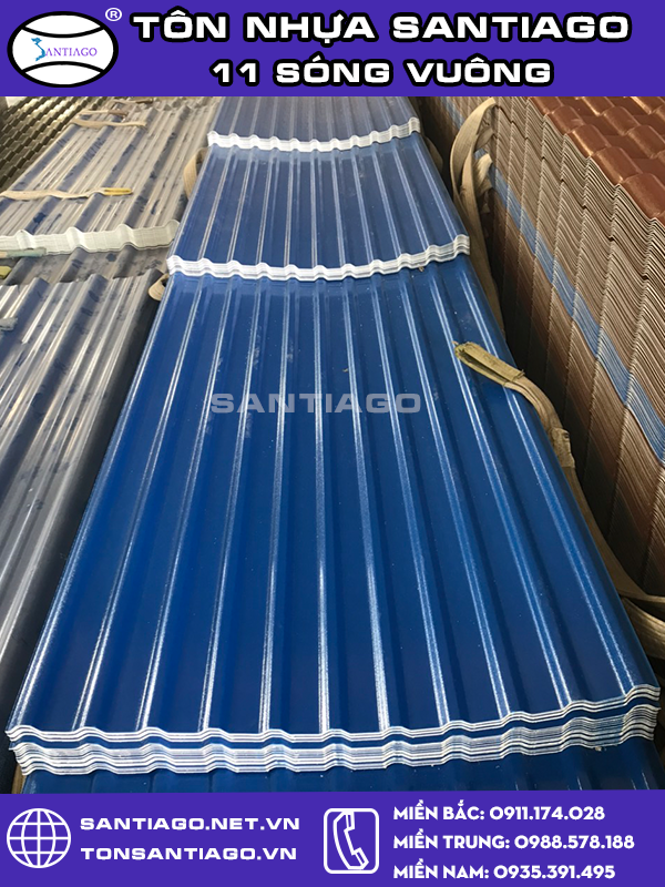 tôn nhựa 11 sóng vuông nghệ an