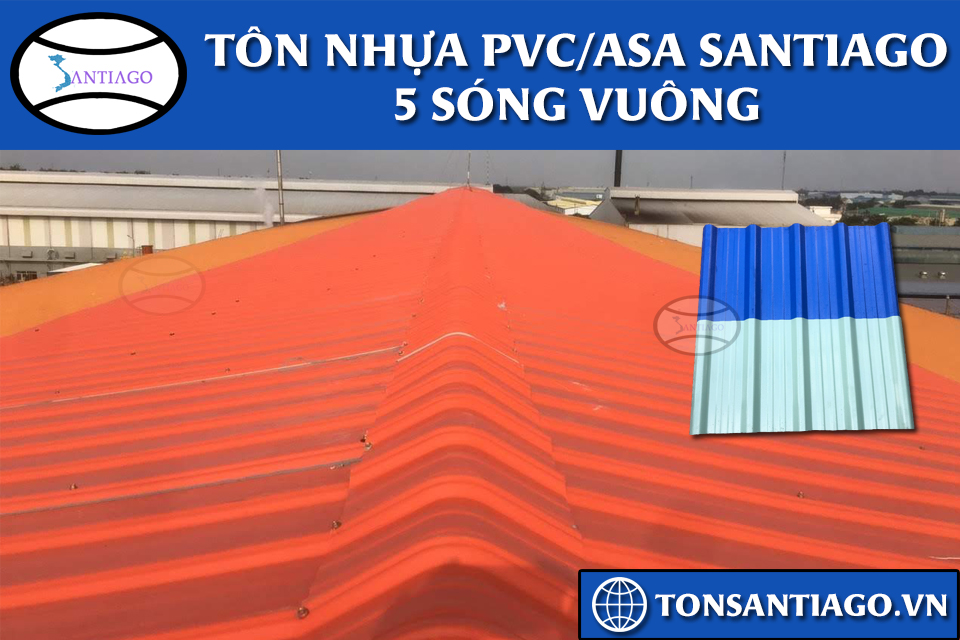 tôn nhựa 5 sóng vuông santiago