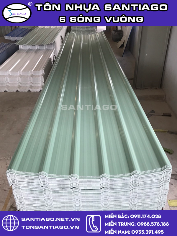 tôn nhựa 6 sóng vuông nghệ an