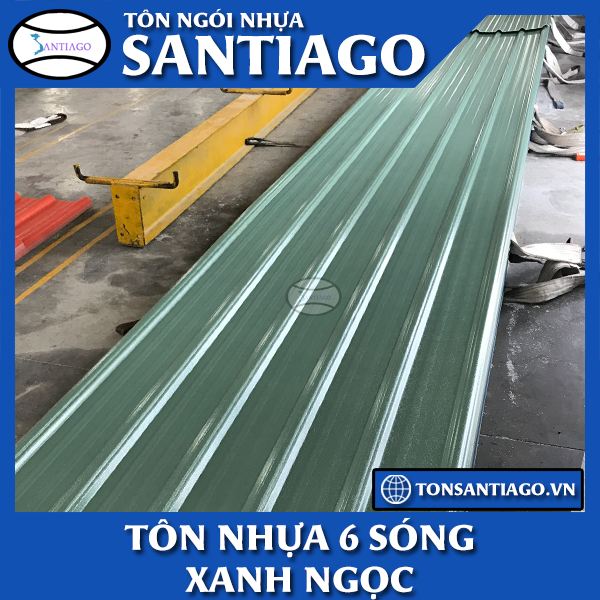 tôn nhựa asa pvc 6 sóng màu xanh ngọc