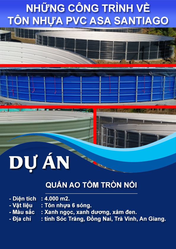 tôn nhựa lót ao tôm tròn nổi