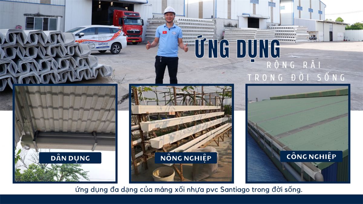 ứng dụng của máng xối nhựa pvc Santiago