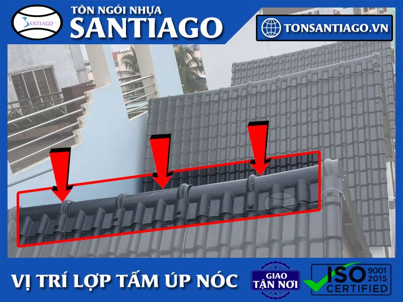 vị trí lợp tấm úp nóc