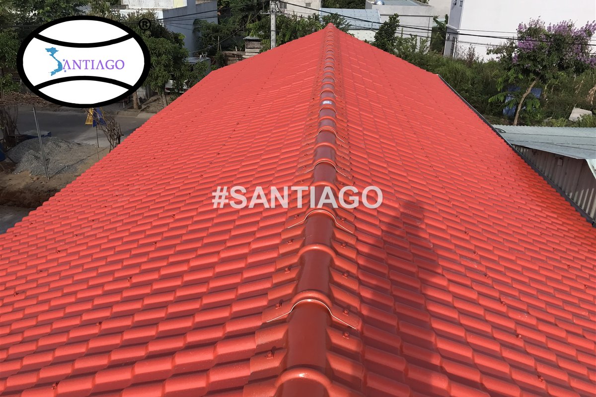 Mái ngói nhựa PVC ASA Santiago lợp công trình ở Đà Nẵng
