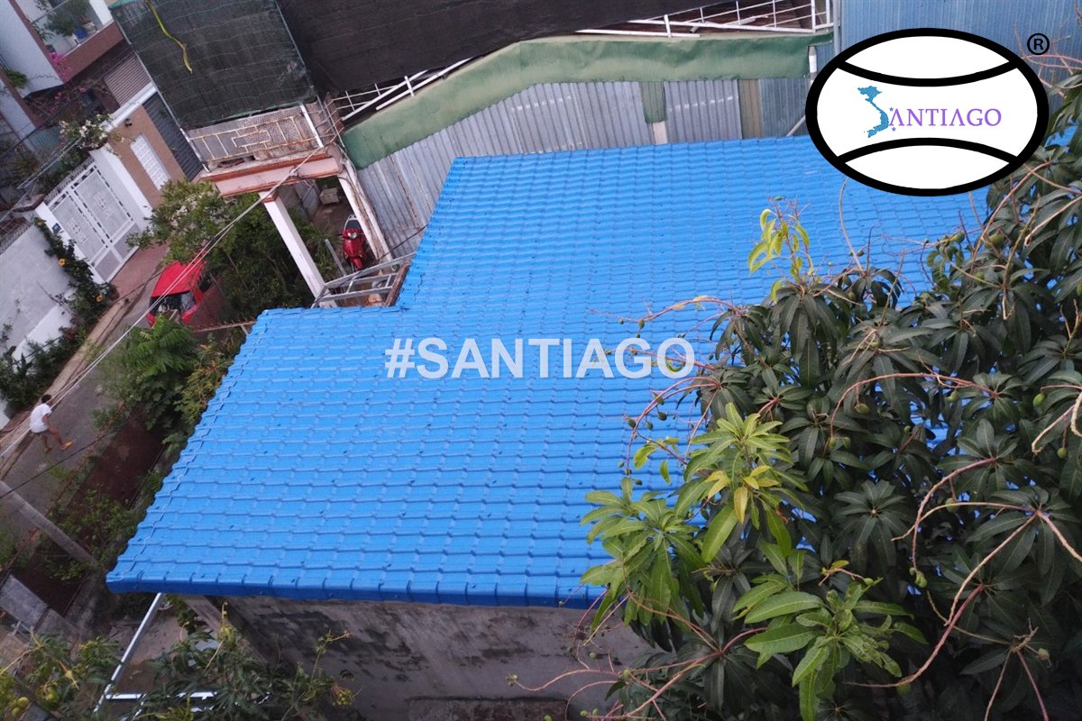 Mái ngói nhựa Santiago màu xanh dương ở Buôn Ma Thuột, Đắk Lắk